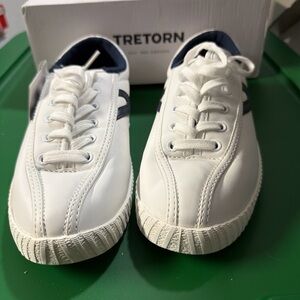 Tretorn Womens White and Navy Sneakers